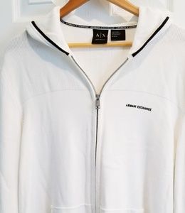 Armani Exchange ZIPPER Hoodie (WHITE)